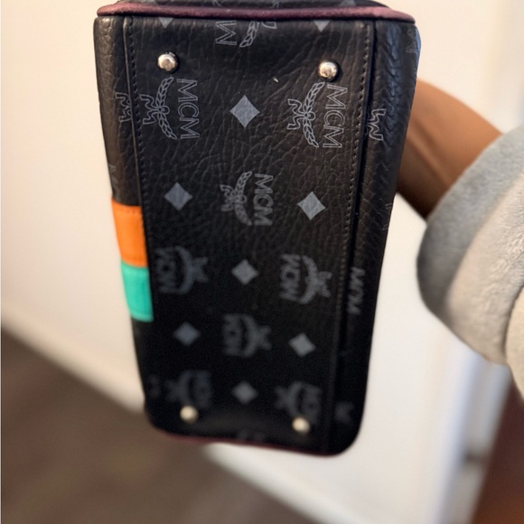 MCM Black Satchel with Colorful Panels - Picture 5 of 10